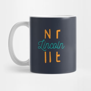 Lincoln Nebraska City Typography Mug